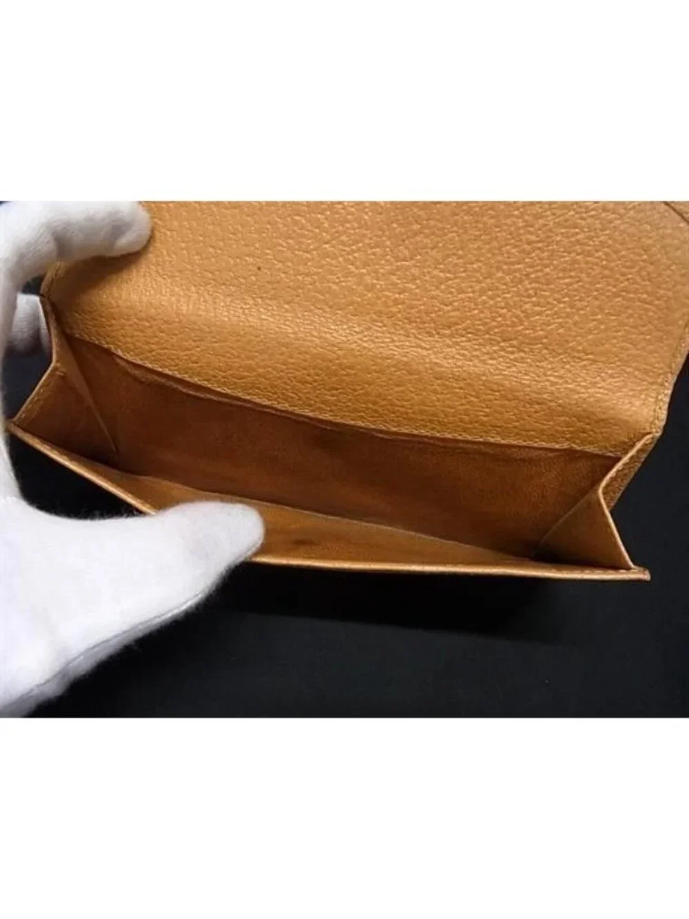 Gucci Wallet 035.0 Brown Gold Leather Bifold - Picture 5 of 6